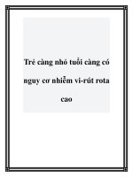 Tài liệu Trẻ càng nhỏ tuổi càng có nguy cơ nhiễm vi-rút rota cao docx