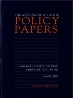 Tài liệu Damascus Courts the West: Syrian Politics, 1989-1991 (Policy Papers, No. 26) doc