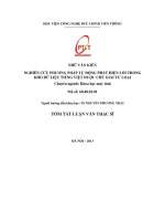 Nghiên cứu phương pháp tự động phát hiện lỗi trong kho dữ liệu tiếng việt được chú giải từ loại