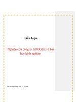 Tài liệu Tiểu luận: Nghiên cứu công ty GOOGLE và bài học kinh nghiệm pdf