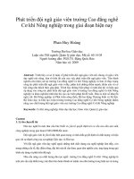 Phát triển đội ngũ giáo viên trường cao đẳng nghề cơ khí nông nghiệp trong giai đoạn hiện nay