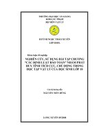 nghiên cứu, sử dụng bài tập chương “các định luật bảo toàn” nhằm phát huy tính tích cực, chủ động trong học tập vật lý của học sinh lớp 10