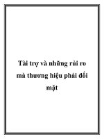 Tài liệu Tài trợ và những rủi ro mà thương hiệu phải đối mặt pdf