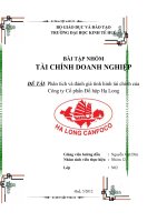 phân tích và đánh giá tình hình tài chính của công ty cổ phần đồ hộp hạ long