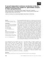 Tài liệu Báo cáo khoa học: A second independent resistance mechanism to Bacillus sphaericus binary toxin targets its a-glucosidase receptor in Culex quinquefasciatus docx