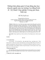 Những biện pháp quản lý hoạt động dạy học chuyên ngành may tại trường cao đẳng kinh tế   kỹ thuật công nghiệp i trong giai đoạn hiện nay