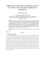 Nghiên cứu sử dụng thực vật (dương xỉ) để xử lý ô nhiêm asen trong đất vùng khai thác khoáng sản