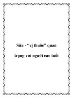 Tài liệu Sữa - “vị thuốc” quan trọng với người cao tuổi docx