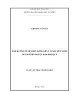ẢNH HƯỞNG NƯỚC BIỂN DÂNG ĐẾN TÀI NGUYÊN NƯỚC NGẦM TRÊN HUYỆN ĐẢO PHÚ QUÝ