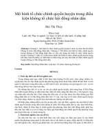 Mô hình tổ chức chính quyền huyện trong điều kiện không tổ chức hội đồng nhân dân