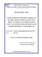 vận dụng phương pháp thực nghiệm vào dạy học chương động lực học chất điểm và chương các định luật bảo toàn vật lí lớp 10 với sự hỗ trợ của thí nghiệm mô phỏng và thí nghiệm ảo