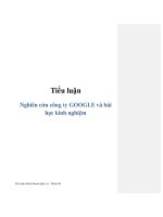 Tiểu luận Nghiên cứu công ty GOOGLE và bài học kinh nghiệm