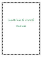 Tài liệu Làm thế nào để se khít lỗ chân lông ppt