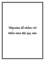 Tài liệu Migraine dễ nhầm với thiếu máu đột quỵ não doc