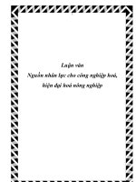 Nguồn nhân lực cho công nghiệp hoá, hiện đại hoá nông nghiệp