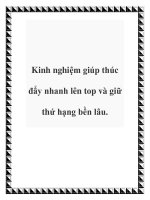 Tài liệu Kinh nghiệm giúp thúc đẩy nhanh lên top và giữ thứ hạng bền lâu. potx