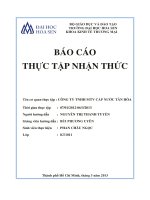báo cáo thực tập nhận thức công ty tnhh mtv cấp nước tân hòa