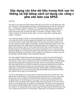 Tài liệu Xây dựng các kho dữ liệu trong lĩnh vực truyền thông xã hội bằng cách sử dụng các công cụ khai phá văn bản của SPSS pdf