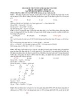 Tài liệu HD GIẢI ĐỀ THI TUYỂN SINH ĐẠI HỌC NĂM 2013 Môn thi : HÓA, khối B - Mã đề : 537 docx
