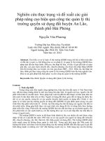 Nghiên cứu thực trạng và đề xuất các giải pháp nâng cao hiệu quả công tác quản lý thị trường quyền sử dụng đất huyện an lão, thành phố hải phòng