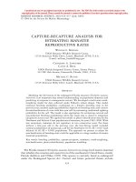 Tài liệu CAPTURE-RECAPTURE ANALYSIS FOR ESTIMATING MANATEE REPRODUCTIVE RATES ppt