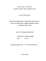 một số giải pháp đẩy mạnh thu hút đầu tư vào các khu công nghiệp tỉnh bắc ninh giai đoạn 2010 - 2020