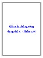 Tài liệu Giấm & những công dụng thú vị - Phần cuối docx