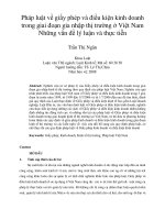 Pháp luật về giấy phép và điều kiện kinh doanh trong giai đoạn gia nhập thị trường ở việt nam những vấn đề lý luận và thực tiễn
