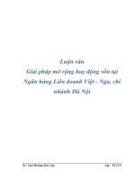 Tài liệu Luận văn Giải pháp mở rộng huy động vốn tại Ngân hàng Liên doanh Việt - Nga, chi nhánh Hà Nội pdf