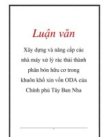 xây dựng và nâng cấp các nhà máy xử lý rác thải thành phân bón hữu cơ trong khuôn khổ xin vốn oda của chính phủ tây ban nha
