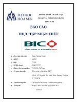 Báo cáo thực tập nhận thức Tổng công ty bảo hiểm BIDV