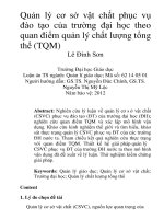 Quản lý cơ sở vật chất phục vụ đào tạo của trường đại học theo quan điểm quản lý chất lượng tổng thể (TQM)