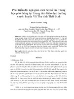 Phát triển đội ngũ giáo viên hệ bổ túc trung học phổ thông tại trung tâm giáo dục thường xuyên huyện vũ thư tỉnh thái bình