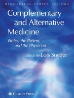 Tài liệu COMPLEMENTARY AND ALTERNATIVE MEDICINE ETHICS, THE PATIENT, AND THE PHYSICIAN pdf