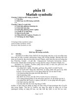 phần II Matlab symbolic