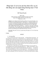 Pháp luật về xử lý tài sản bảo đảm tiền vay là bất động sản của ngân hàng thương mại ở việt nam