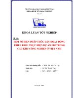 Tài liệu Luận văn: MỘT SỐ BIỆN PHÁP THÚC ĐẨY HOẠT ĐỘNG TRIỂN KHAI THỰC HIỆN DỰ ÁN FDI TRONG CÁC KHU CÔNG NGHIỆP Ở VIỆT NAM potx