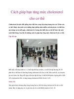 Tài liệu Cách giúp bạn tăng mức cholesterol cho cơ thể doc