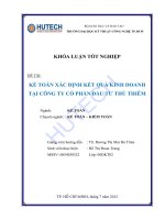 Kế toán xác định kết quả kinh doanh tại Cty CP Đầu tư Thủ Thiêm