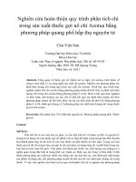 Nghiên cứu hoàn thiện quy trình phân tích chì trong sản xuất thuốc gợi nổ chì azotua bằng phương pháp quang phổ hấp thụ nguyên tử