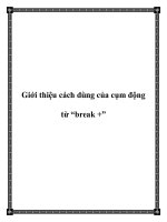Tài liệu Giới thiệu cách dùng của cụm động từ “break +” doc