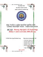 thương mại quốc tế (xuất nhập khẩu) ở  nước ta từ năm 2006 đến nay