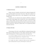 teaching and learning writing has been a really challenging job at kinh mon upper  secondary school