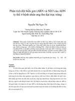 Phân tích đột biến gen tARN và ND3 của ADN ty thể ở bệnh nhân ung thư đại trực tràng