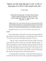 Nghiên cứu khả năng hấp phụ cr trên vỏ trấu và ứng dụng xử lý tách cr khỏi nguồn nước thải