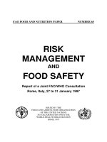 Tài liệu RISK MANAGEMENT AND FOOD SAFETY ppt