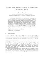 Tài liệu Interest Rate Setting by the ECB, 1999–2006: Words and Deeds ∗ doc