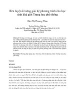 Rèn luyện kĩ năng giải hệ phương trình cho học sinh khá giỏi trung học phổ thông