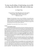 Tư duy truyền thống vầ ảnh hưởng của nó đối với công cuộc đổi mới ở đất nước ta hiện nay