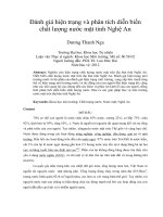 Đánh giá hiện trạng và phân tích diễn biến chất lượng nước mặt tỉnh nghệ an